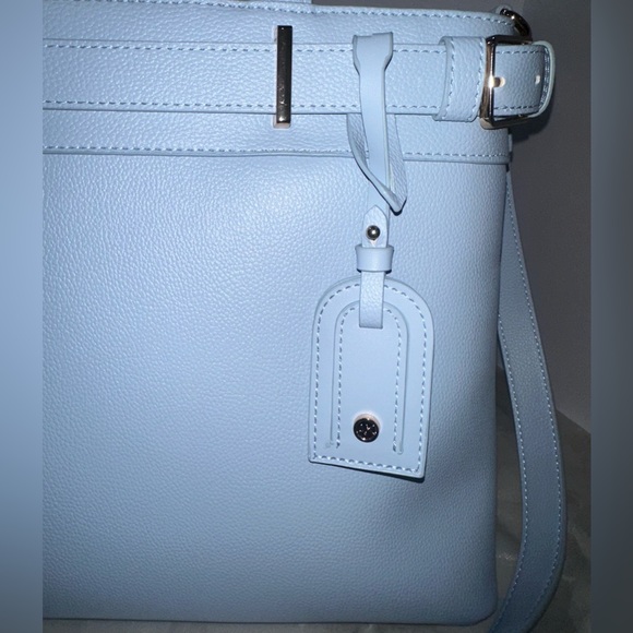 Anne Klein Women's Cloud Blue Large Belted Satchel With Convertible Strap - Picture 10 of 11